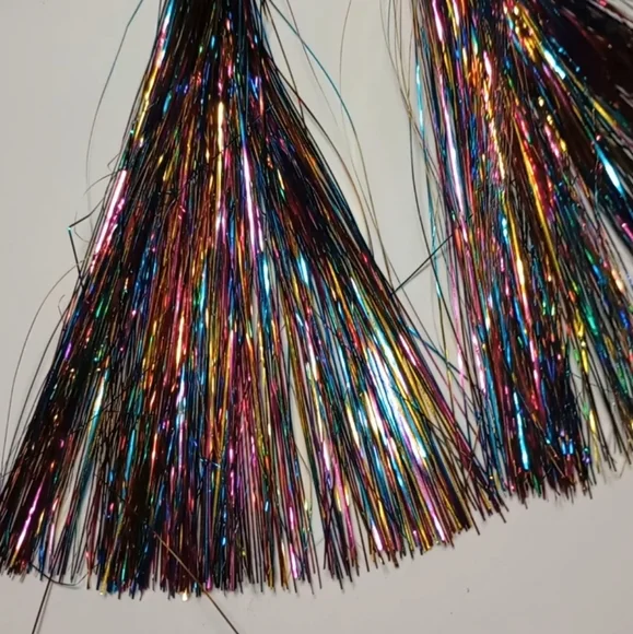 COLORFUL TINSEL EARRINGS - Picture 5 of 8